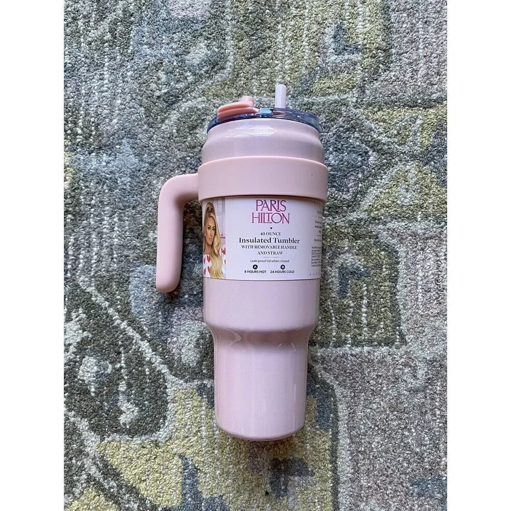 Paris Hilton Pink Iridescent Stainless Steel Tumbler